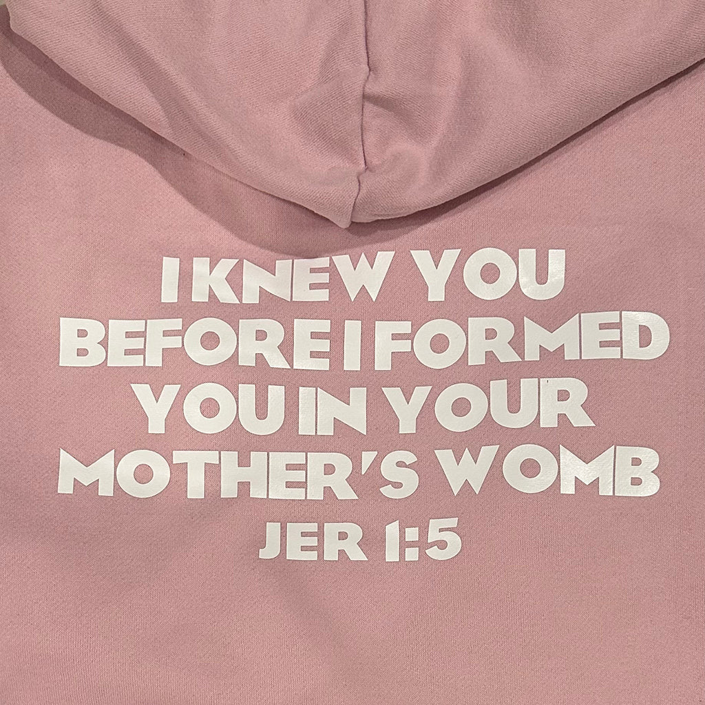 mom chose life mauve hoodie back