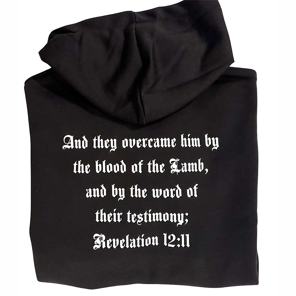 Ask me my story hoodie back view 