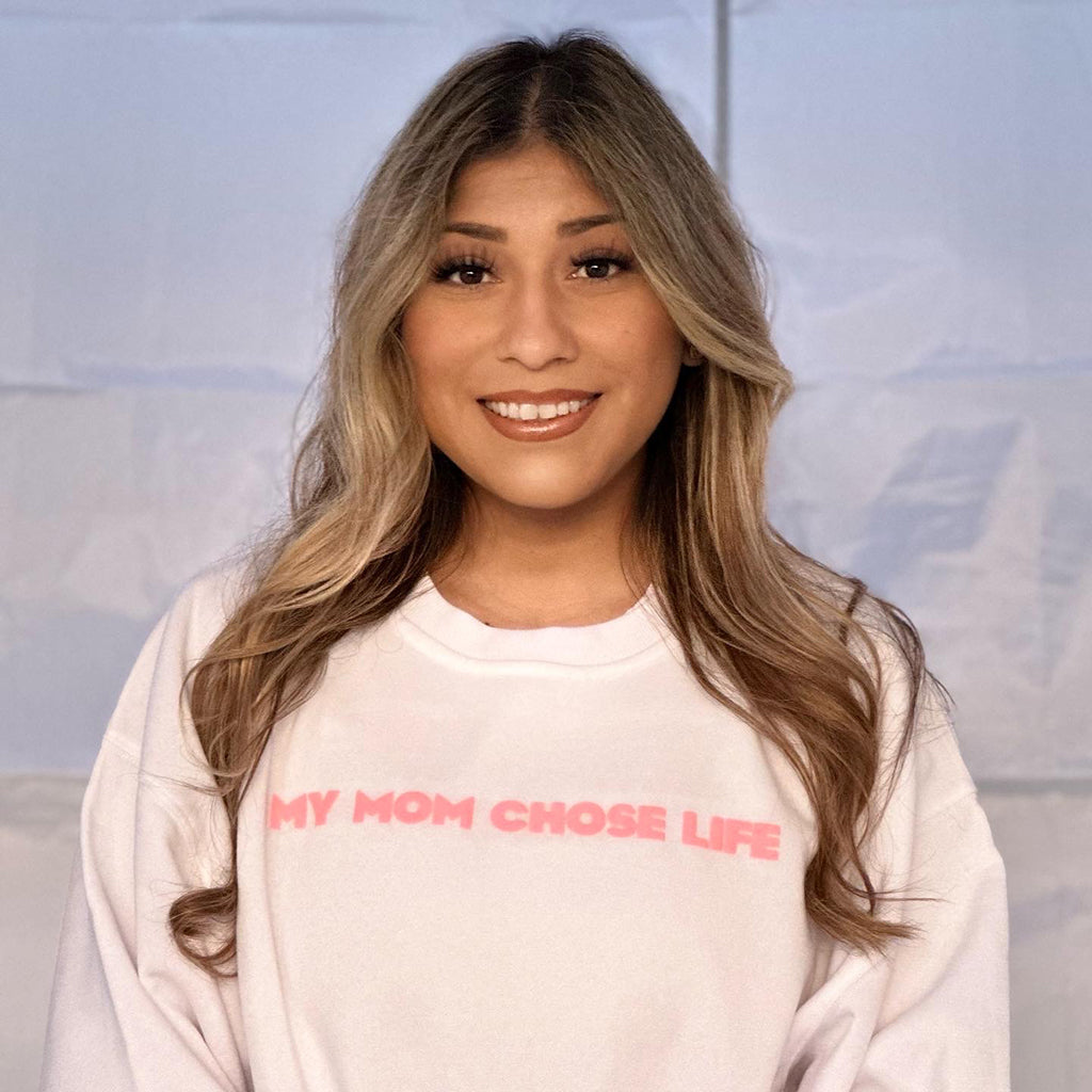 my mom chose life crewneck